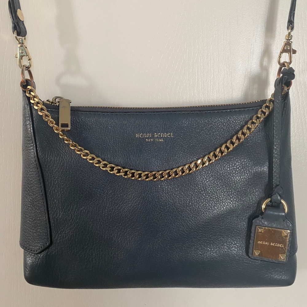 Henri Bendel Gray/Blue Crossbody Purse